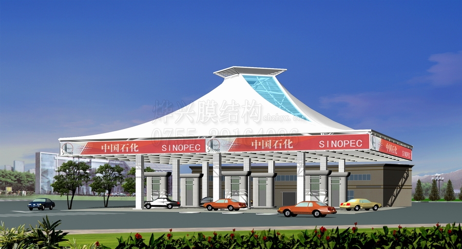 膜結(jié)構(gòu)加油站—深圳燁興膜結(jié)構(gòu)工程有限公司 膜結(jié)構(gòu)加油站
